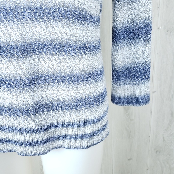 Lou & Grey Striped Sweater Size L Open Knit - Picture 3 of 8